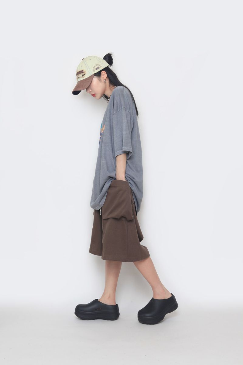 Double-Pocket Balloon Half Pants