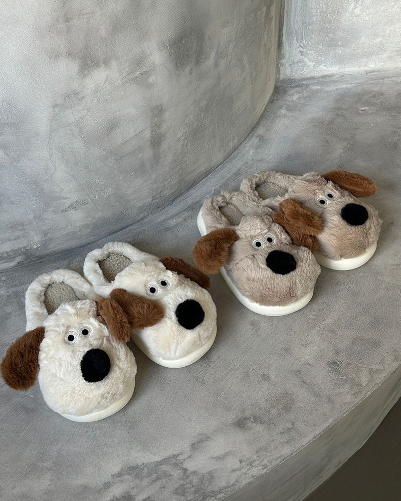 Dog fur slippers