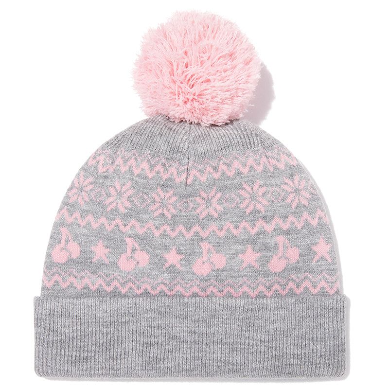 KIRSH（キルシー）の「TROLLS JACQUARD KNIT POMPOM BEANIE - MELANGE GRAY（Hats）」