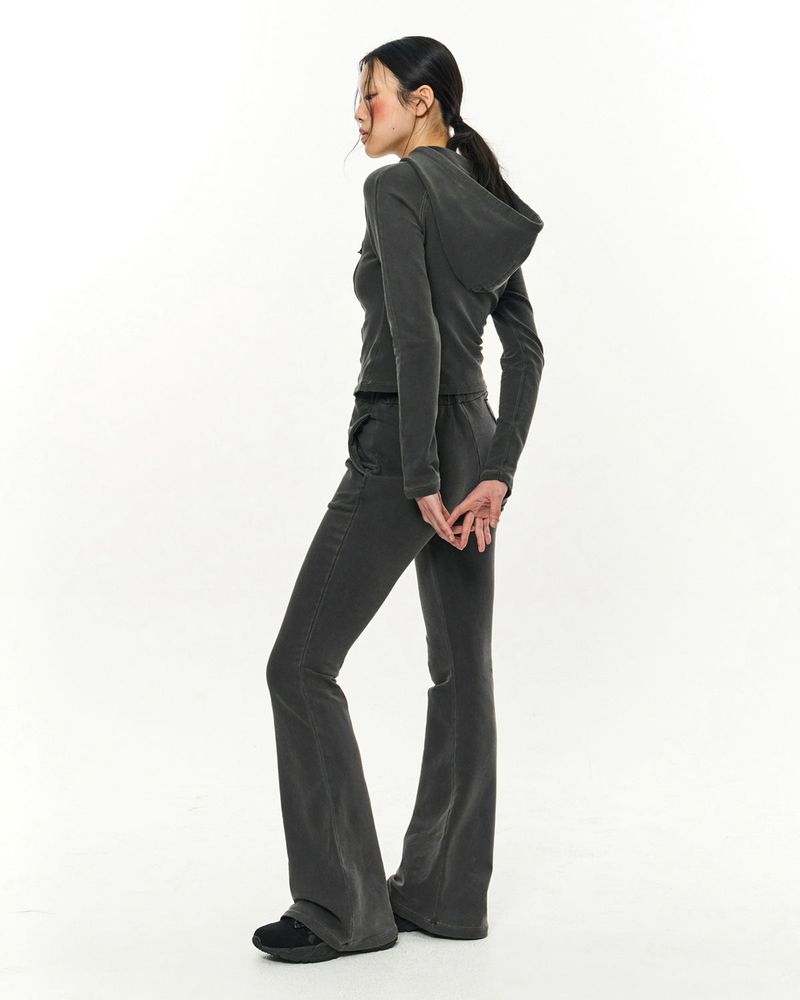 Patch Slim Hoodie _ Dark Grey