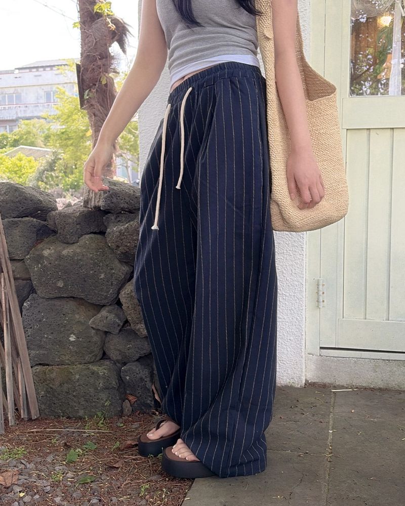 Heppin stripe banding pants
