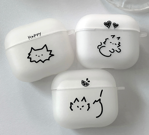 Poop cat AirPod case_matt