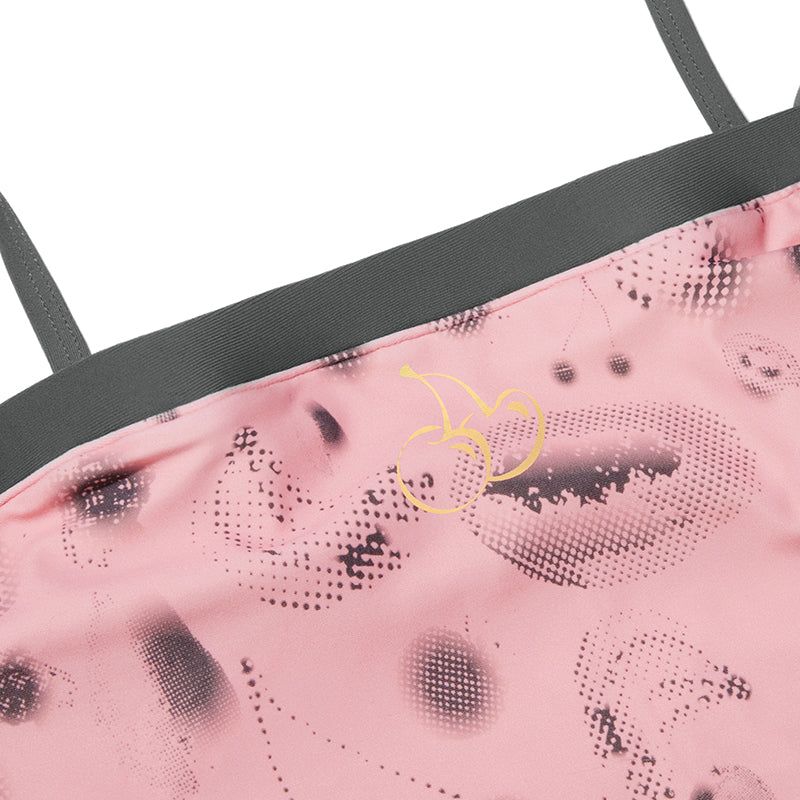 CHERRY SHIRRING SWIM BRA TOP [PINK]
