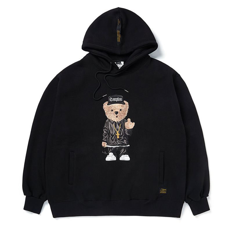 EMB COMPTON BEAR OVERSIZED HEAVY SWEAT HOODIE