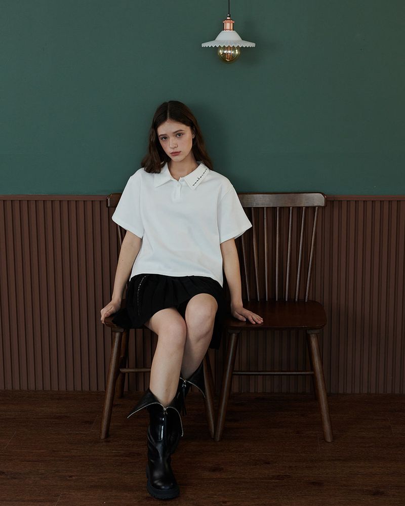LOGO PIQUET POLO SHIRT [WHITE]
