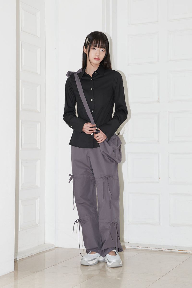  RIBBON STRING PANTS .WITH BAG (CHARCOAL)