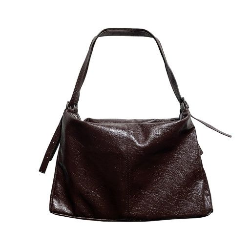 Double Strap Leather Shoulder Bag