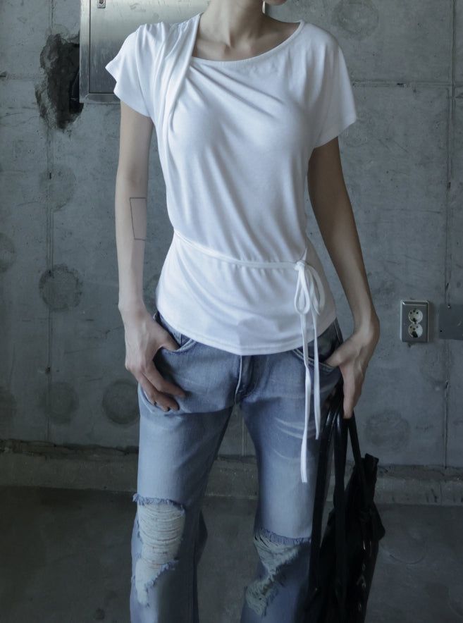 Wallen Unbalance Drape Tee