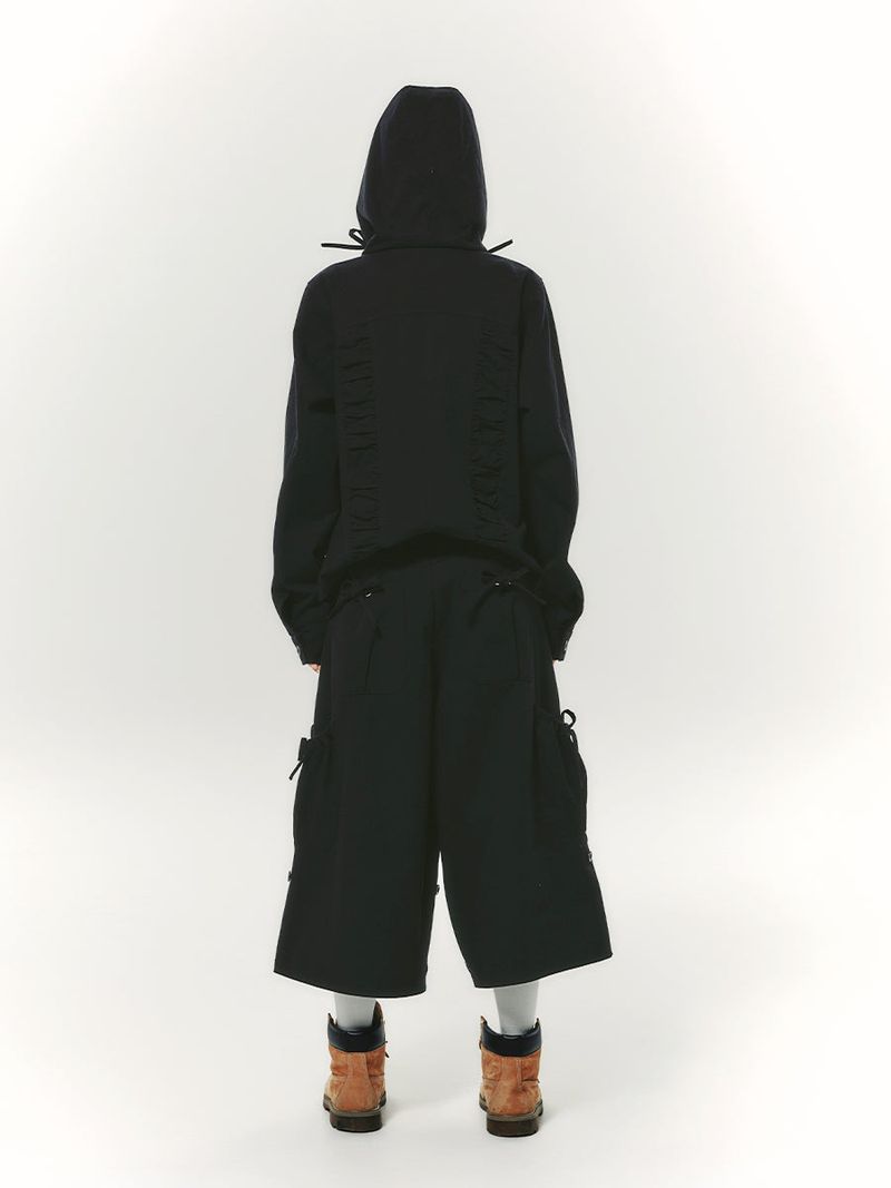 COTTON CAPRI PANTS BLACK