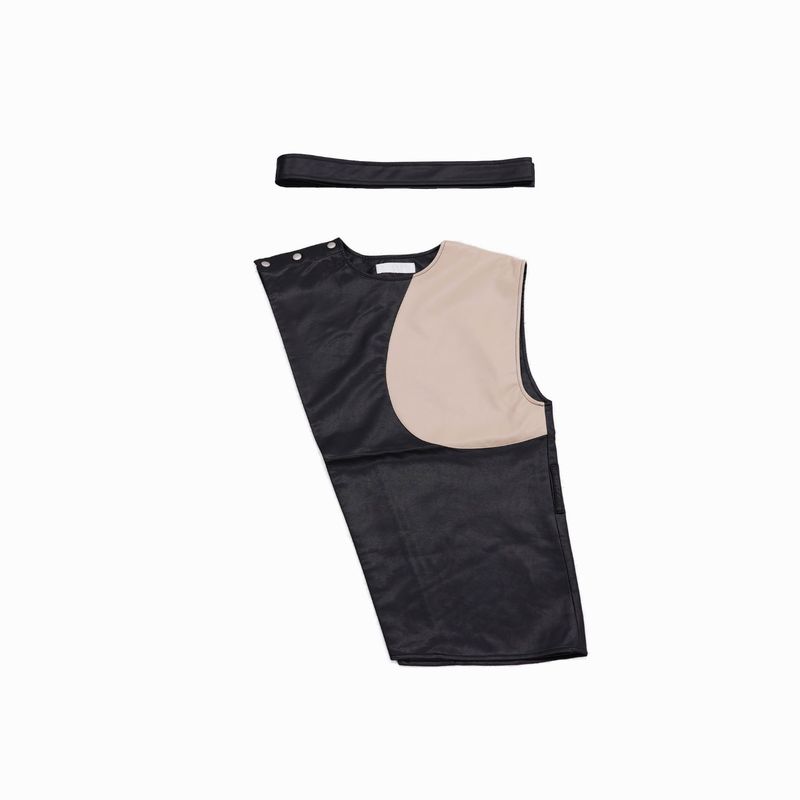 patchwork fake leather vest