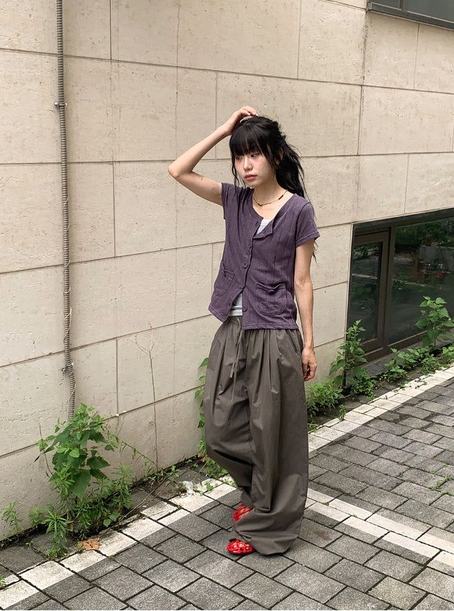 Lanie Summer Wide String Cotton Banding Pants