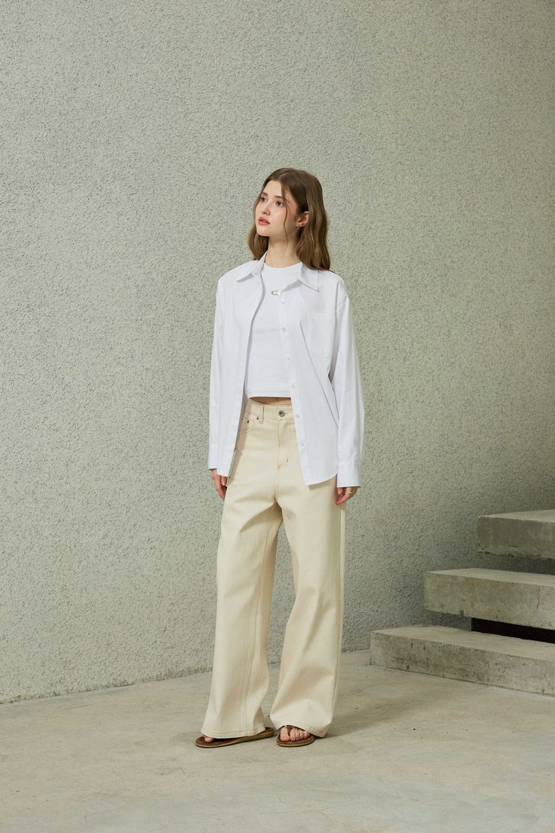 BRIGHT OVERSIZED SHIRT / WHITE