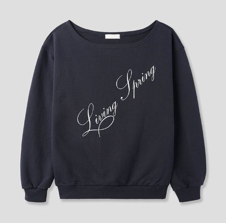 Rainy Lettering Off-Shoulder Sweatshirt