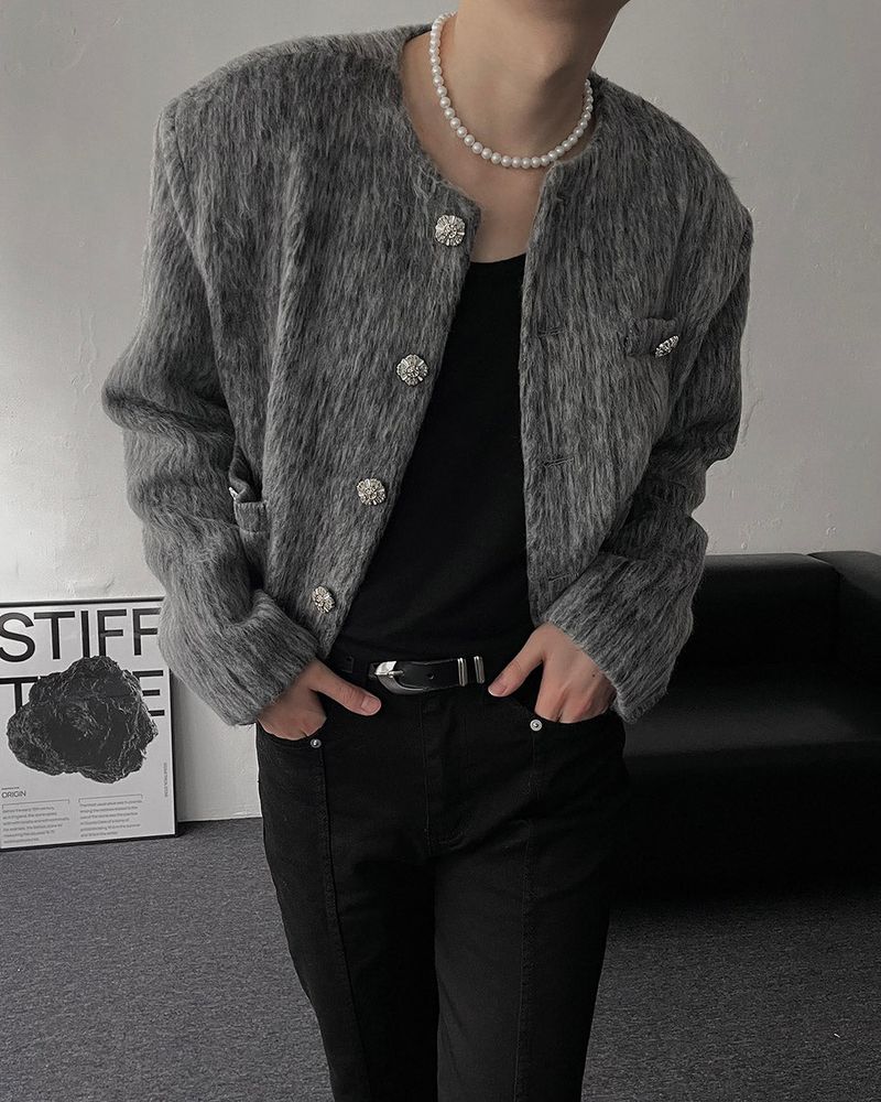 90's Jade Mohair Crop Jacket (2 colors)