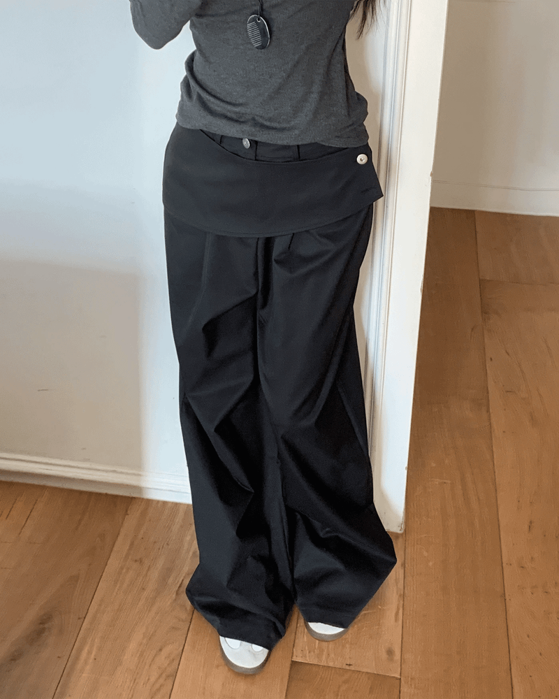 GUSTA（グスタ）の「Close Pintuck Wrap Two Button High Waist Long Wide Pants （Pants）」