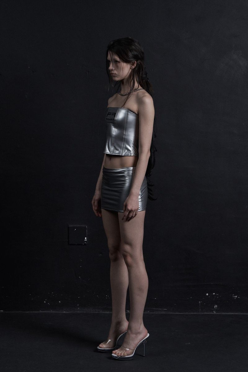FR CORSET TOP SILVER