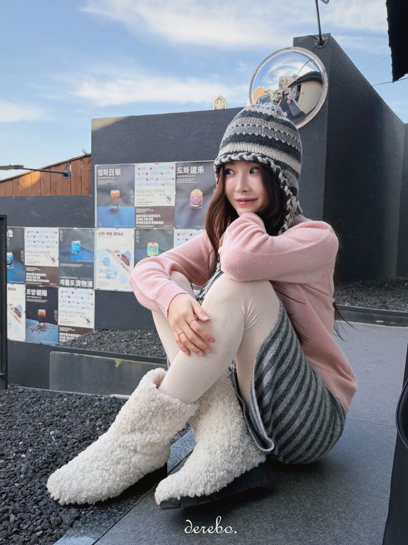 handmade stripe knit hat