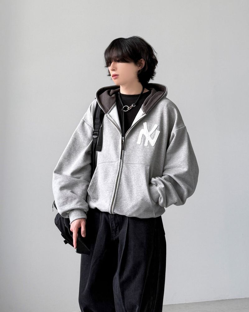 Applique Crop Hood Zip-Up