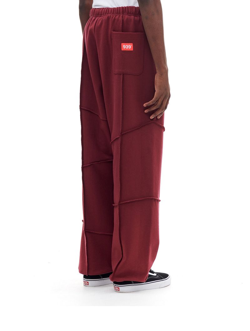 LINE STITCH SWEAT PANTS (BURGUNDY)