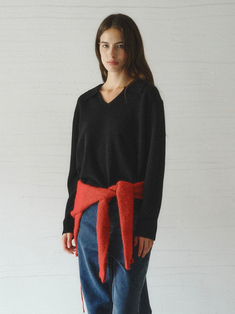 SERIN v-neck collar wool knit
