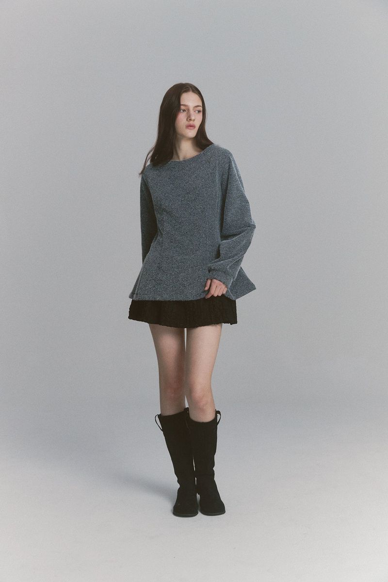 Angora Flare Sweatshirt Charcoal