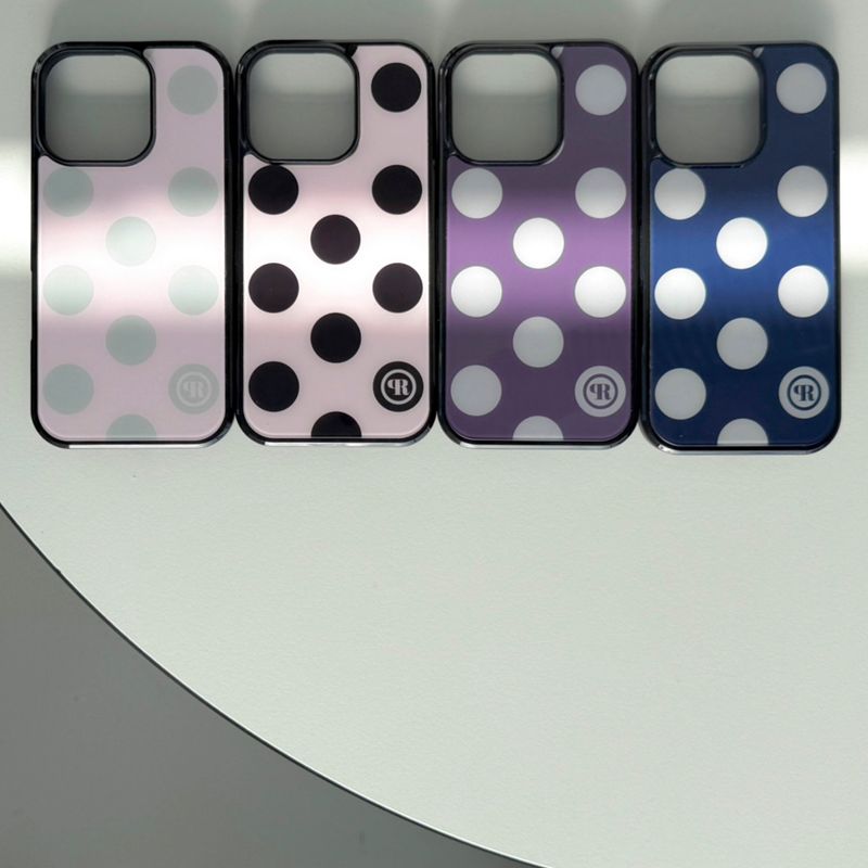 [MADE] L dot. (navy) glass bumper iPhone case