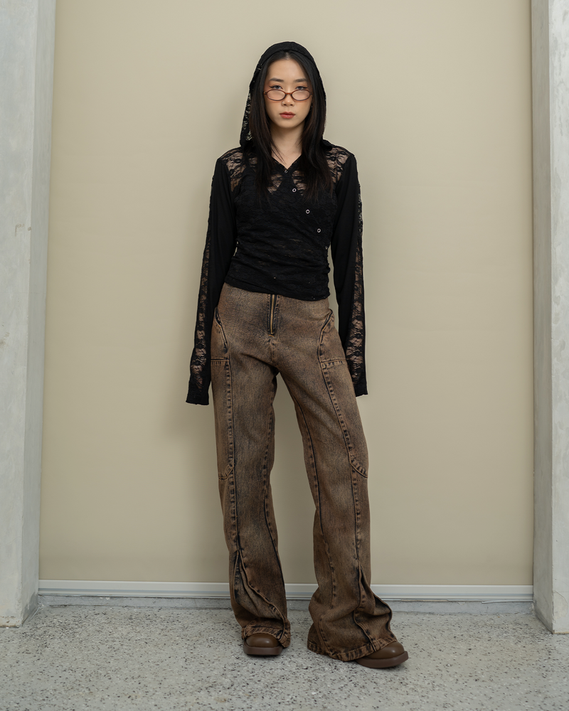 catha（カタ）の「Rust Brown Derv Line Up Jeans（Pants）」