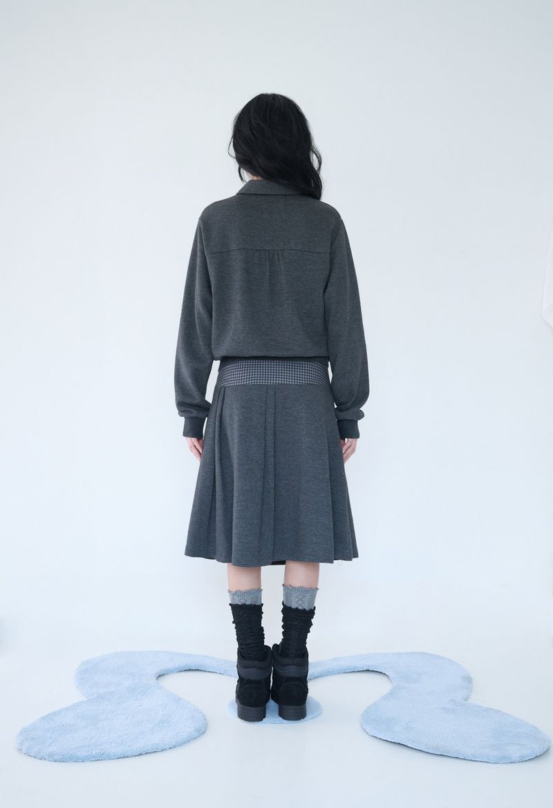 MINI CHECK SWEAT JK CHARCOAL