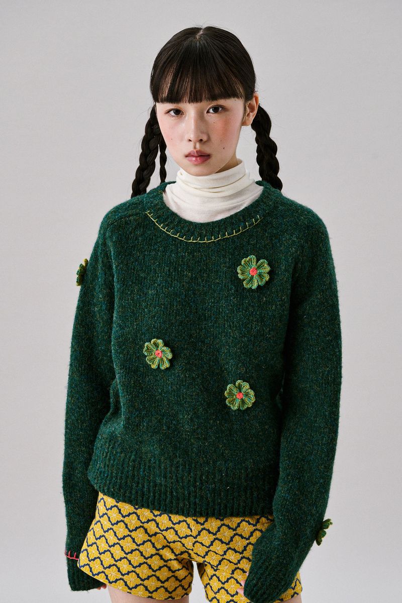 Tommy Flower Knit [Green]
