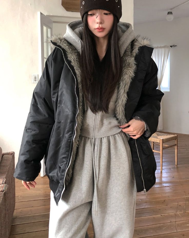 OUNCE Fur Shearling Down Jumper
