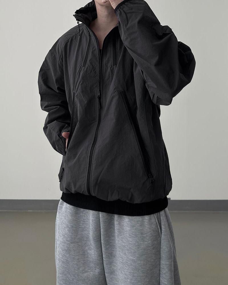 CALVET Zip-Up Hooded Windbreaker
