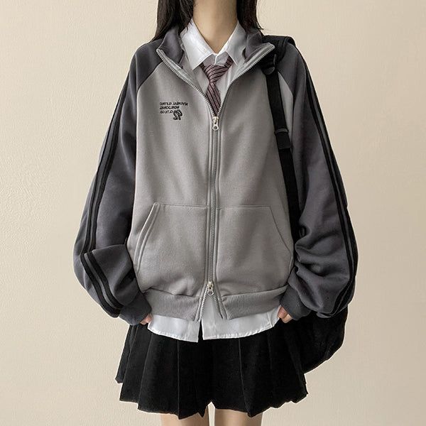 Gling Track Two Way High Neck Zip-Up [Fleece]