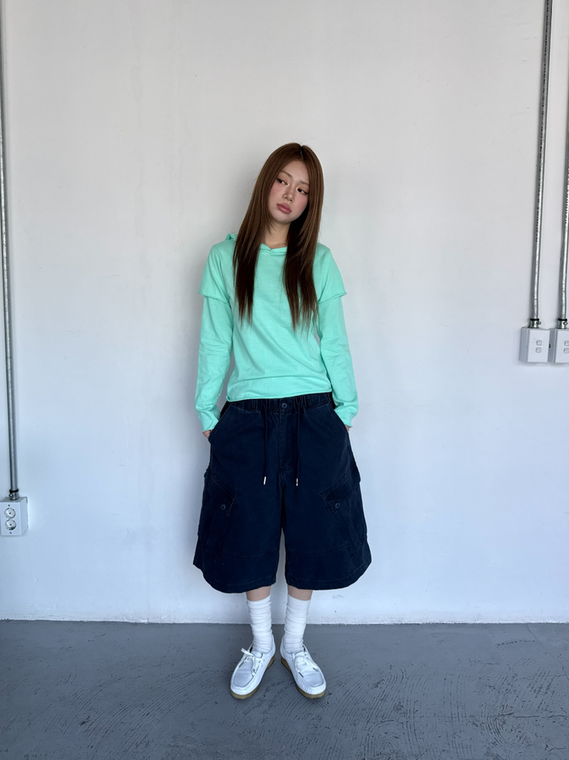 cut out layered hood T