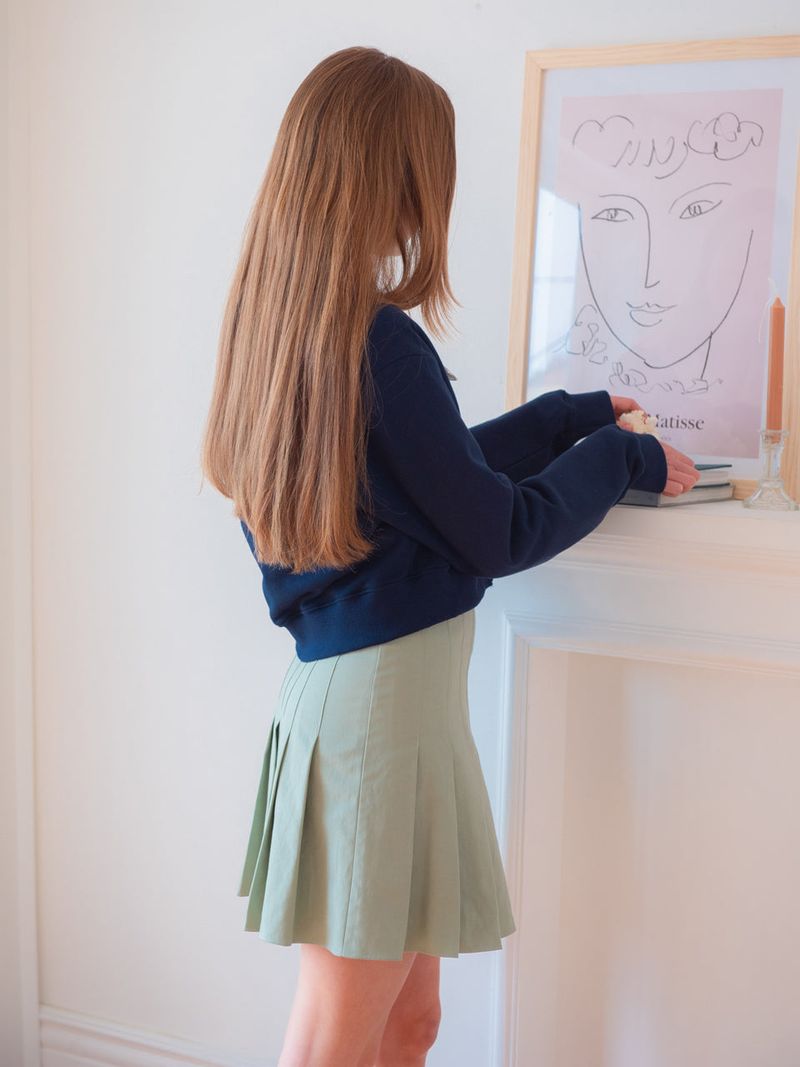 COTTON V-NECK CARDIGAN_NAVY