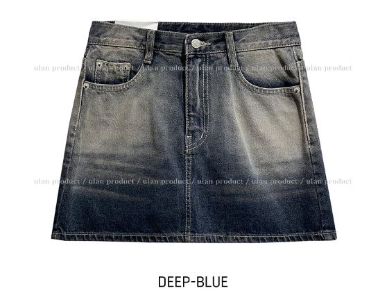 Gra Washing Denim Mini Skirt