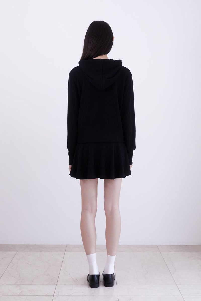 Knit mini flare skirt (BLACK)