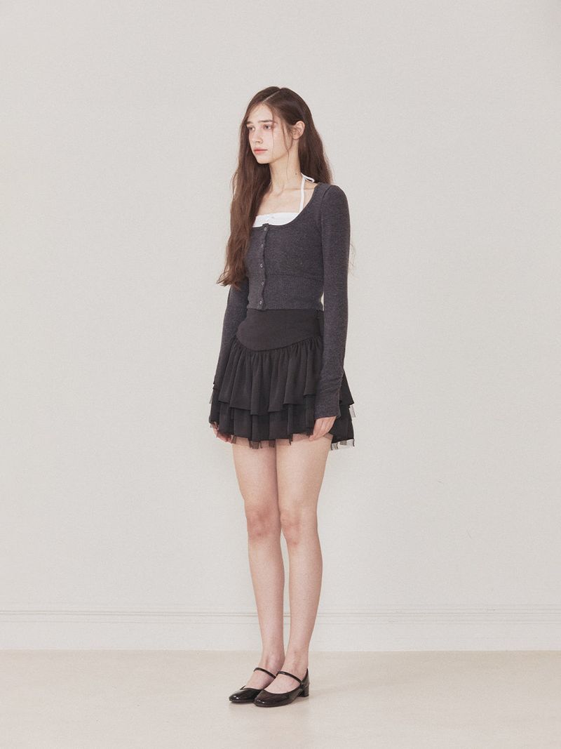 Luna cardigan set (Charcoal)