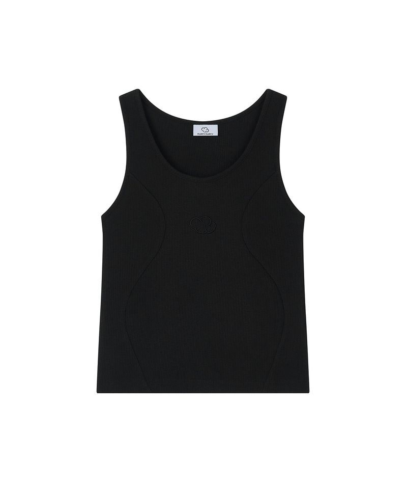 (W)S カットアウトリブスリムノースリーブTシャツ_3 Color