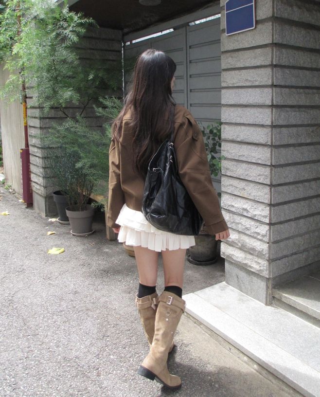 Senan Unbalance High-Neck Belted Jacket