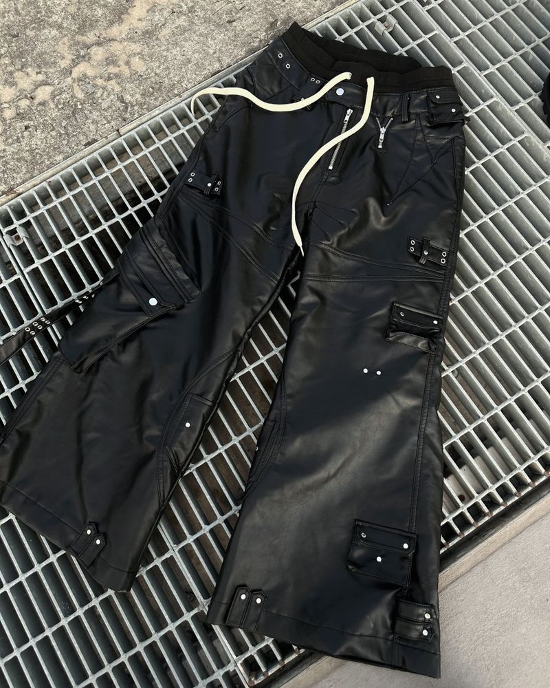 "GHIDØRAH CHAØS LEATHER CARGO PANTS"