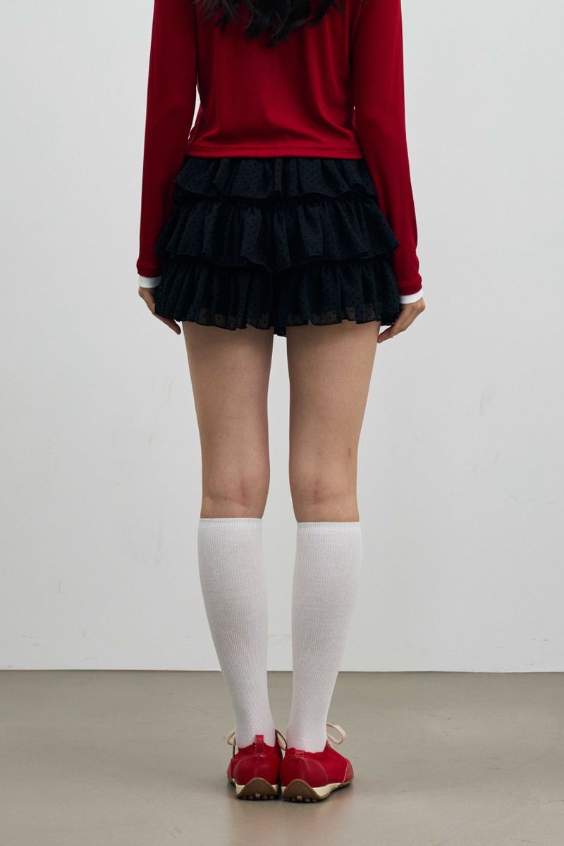 MINI HEART CANCAN SKIRT PANTS / BLACK
