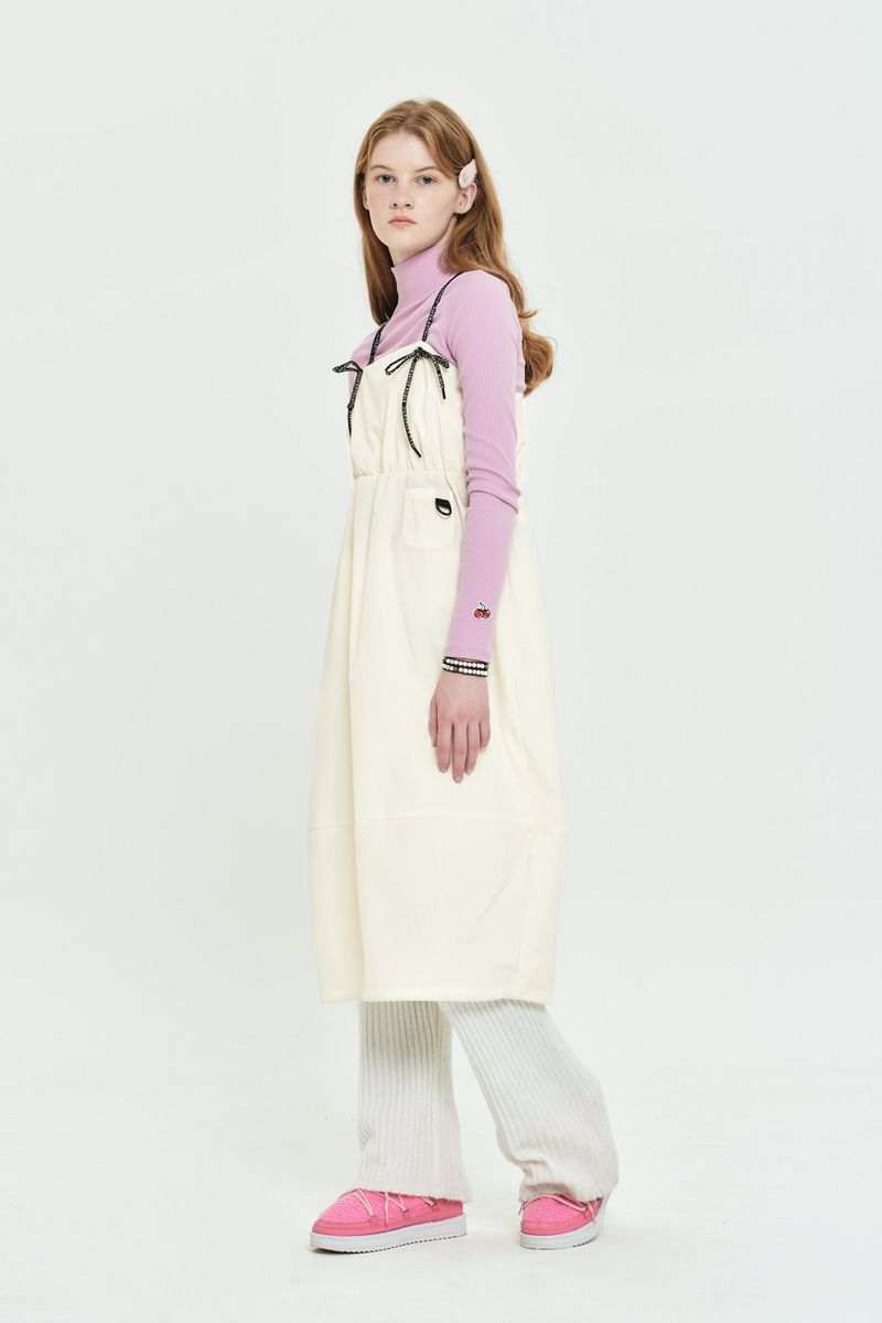 CHERRY BASIC HALF NECK T-SHIRT [PINK]