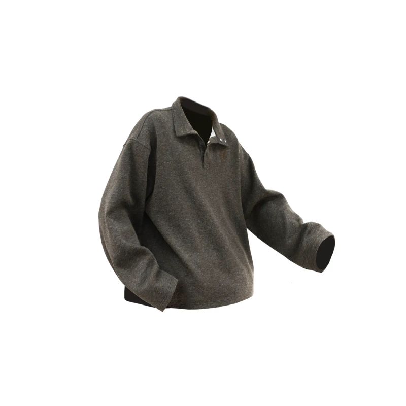 RELABEL('LABEL) Wool magnetic stand collar embroidered loose warm simple casual knitted sweater