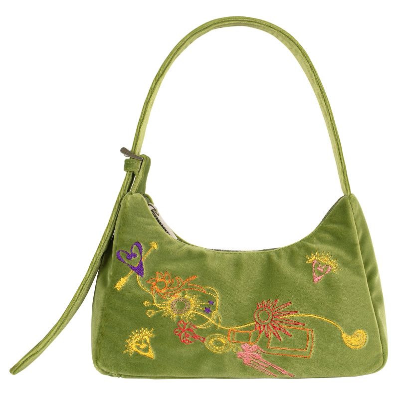 KIMZISU(キムジス)の「Multicolour Embroidery Velvet Mini Bag _ GREEN(Bags)」