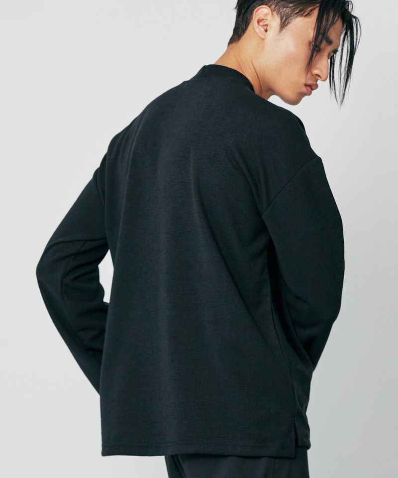 half neck essential long sleeve black