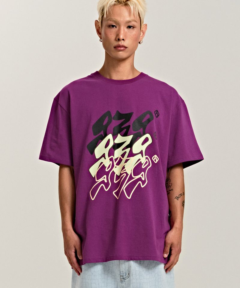 ARCHIVE BOLD（アーカイブボールド）の「939 SMASHED LOGO T-SHIRTS (PUPLE)（Tops）」