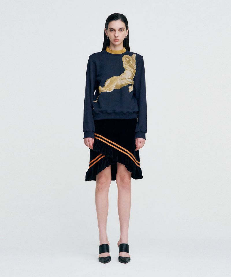 Double Rib Sweatshirt - Dall Sheep _ NAVY