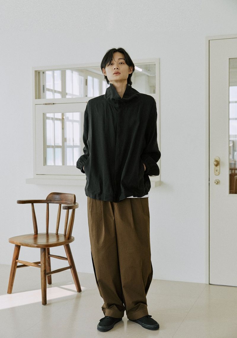unisex side balloon pants brown