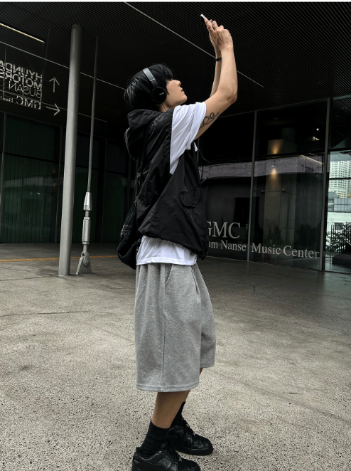 Cotton Pintuck Bermuda Training pants