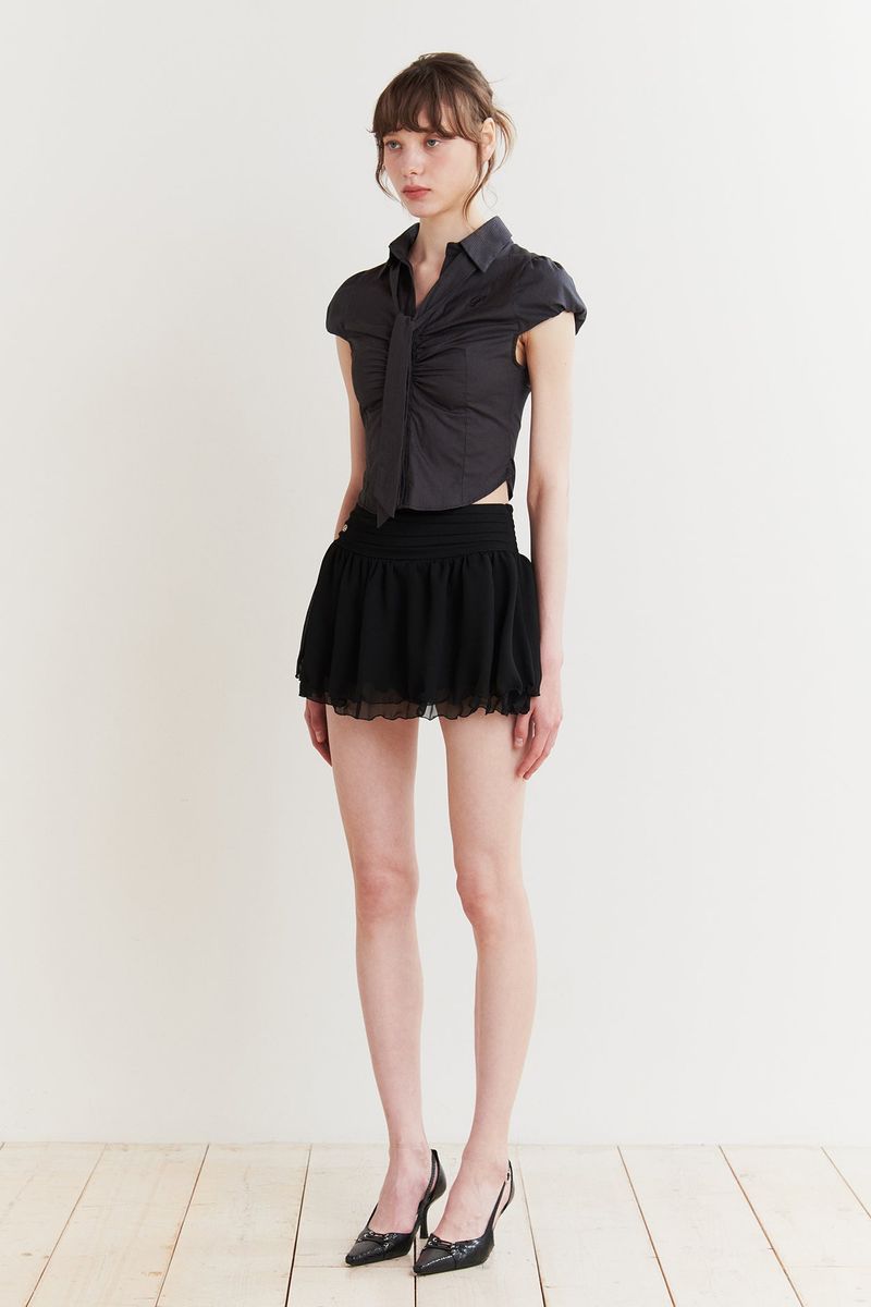 JADE SCARF SHIRT charcoal